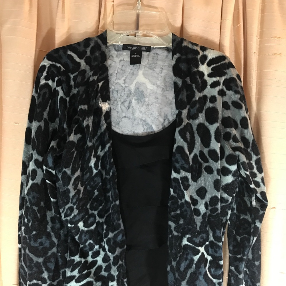 Zebra print sweater w/ attached black tank